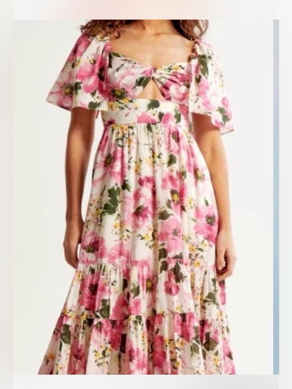 Abercrombie & Fitch Pink Floral Maxi Dress L